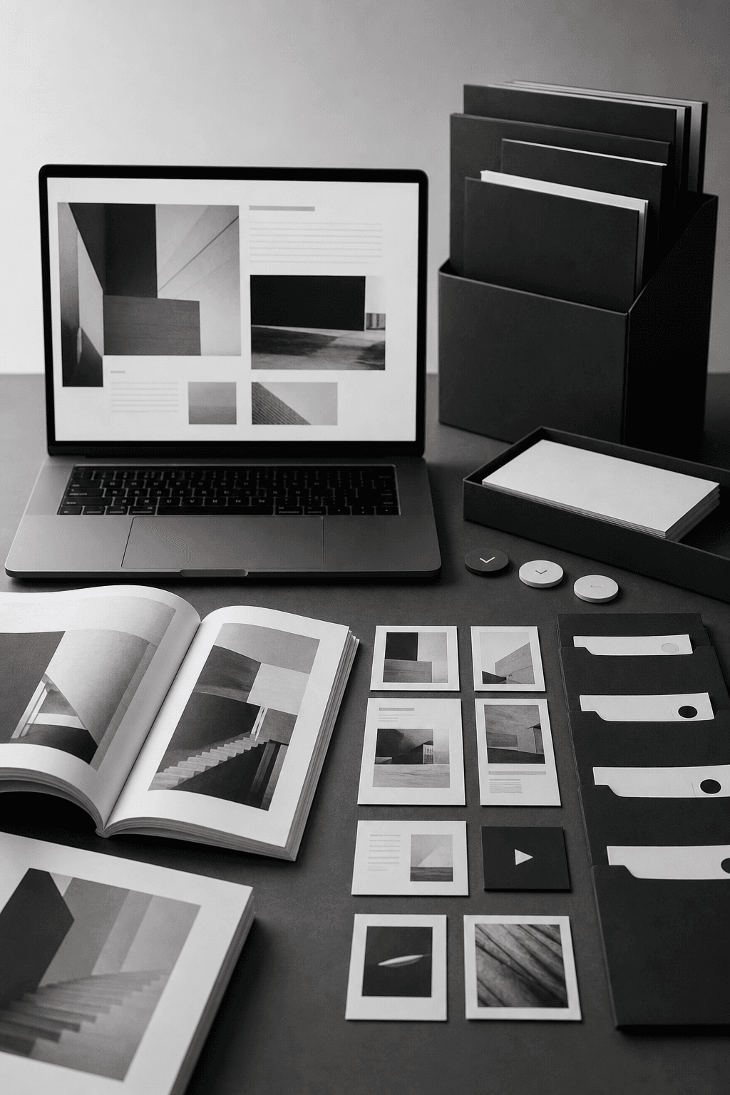 A coordinated report publishing workspace with digital and print assets